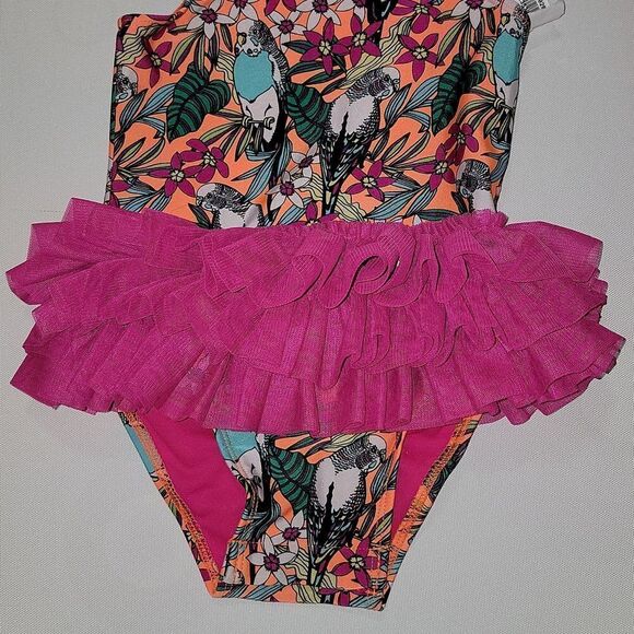 Cat & Jack Parakeet Bright Colored One Piece Swimsuit Size 2T - Picture 4 of 8